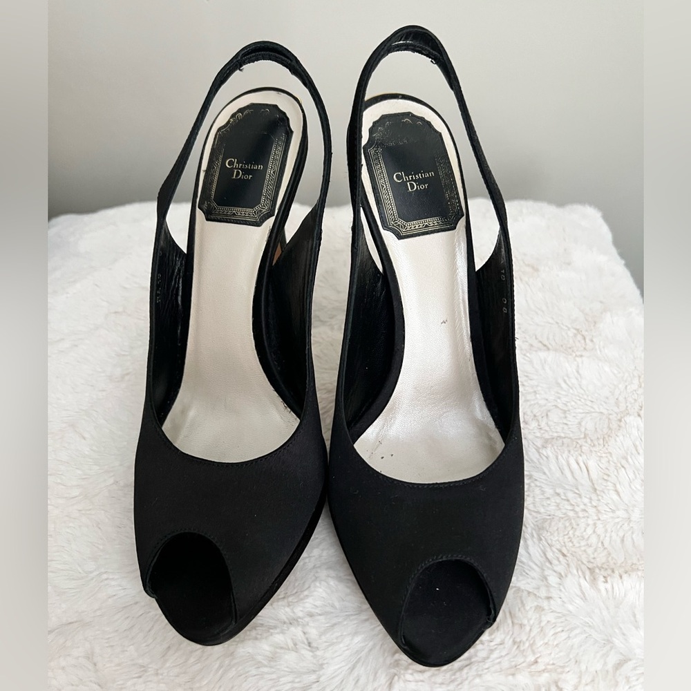 Dior Black Peep-Toe heels